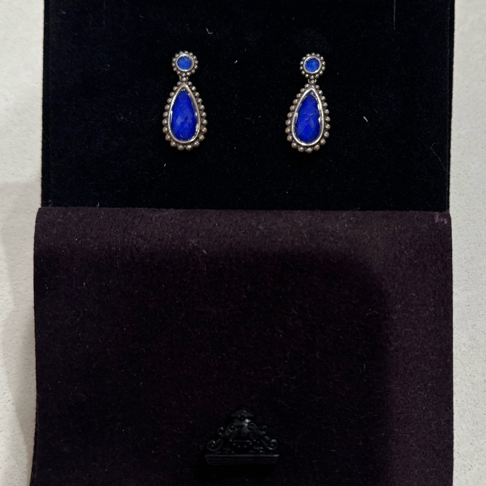 Lagos sterling silver & lapis lazuli drop earrings